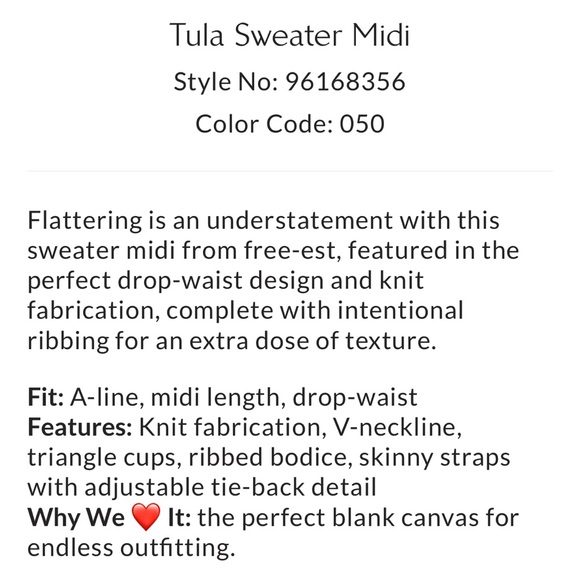 ♥️SALE♥️Nwt’s-$80 FREE PEOPLE Tula Sweater Dress Midi Drop-Waist Amazing Dress S - Picture 8 of 8